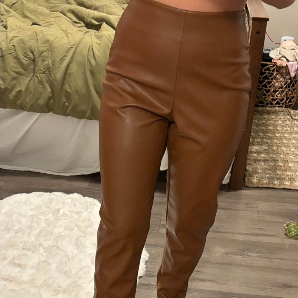 dress pants, faux leather with inside lining